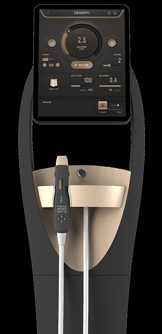 Density RF workstation with touchscreen controls and treatment handpiece