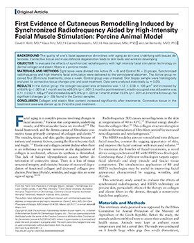 First Evidence of Cutaneous Remodelling Induced by Synchronized Radiofrequency Aided by High-Intensity Facial Muscle Stimulation: Porcine Animal Model