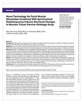 Novel Technology for Facial Muscle Stimulation Combined With Synchronized Radiofrequency Induces Structural Changes in Muscles Tissue: Porcine Histology Study