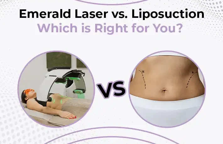 Comparing liposuction and Emerald Laser for fat removal.