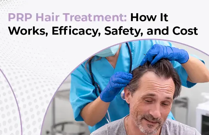 PRP hair treatment process with injection into the scalp for hair fall treatment